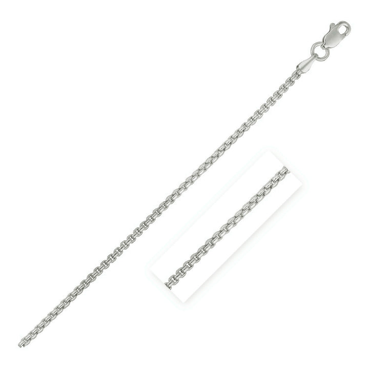 Chaîne à maillons ronds en or blanc 14 carats (1,3 mm)