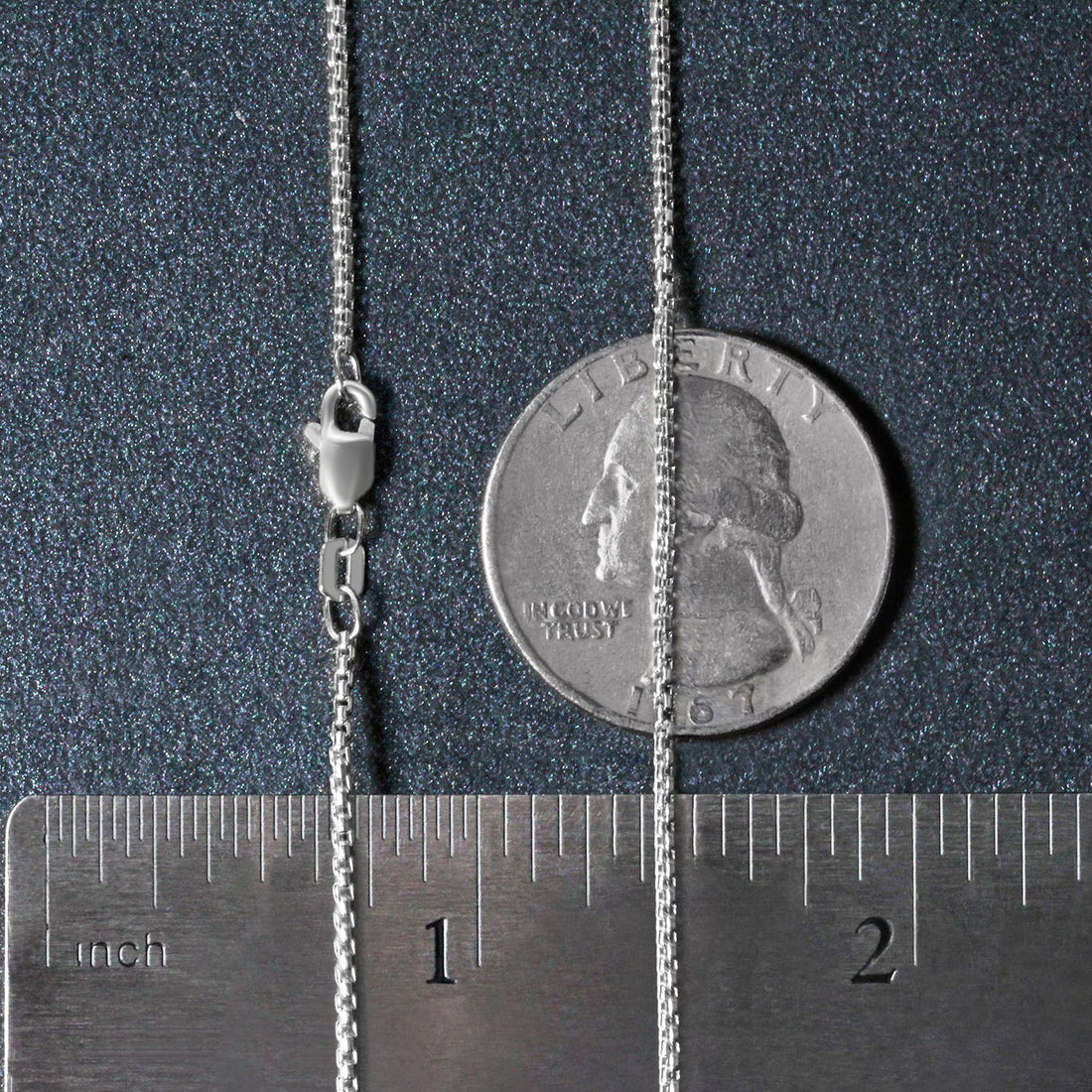 Chaîne à maillons ronds en or blanc 14 carats (1,3 mm)