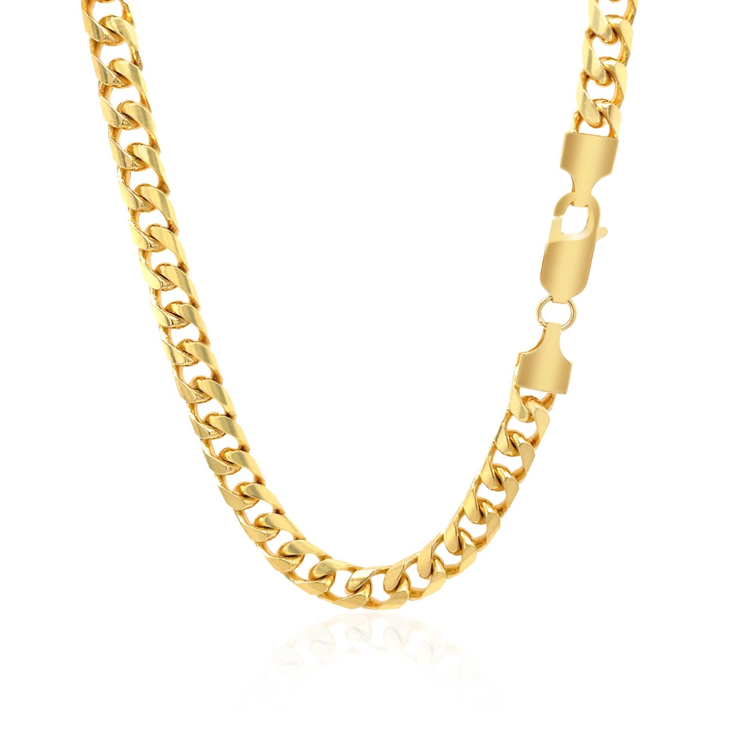 14k Yellow Gold Solid Miami Cuban Chain (6.00 mm)