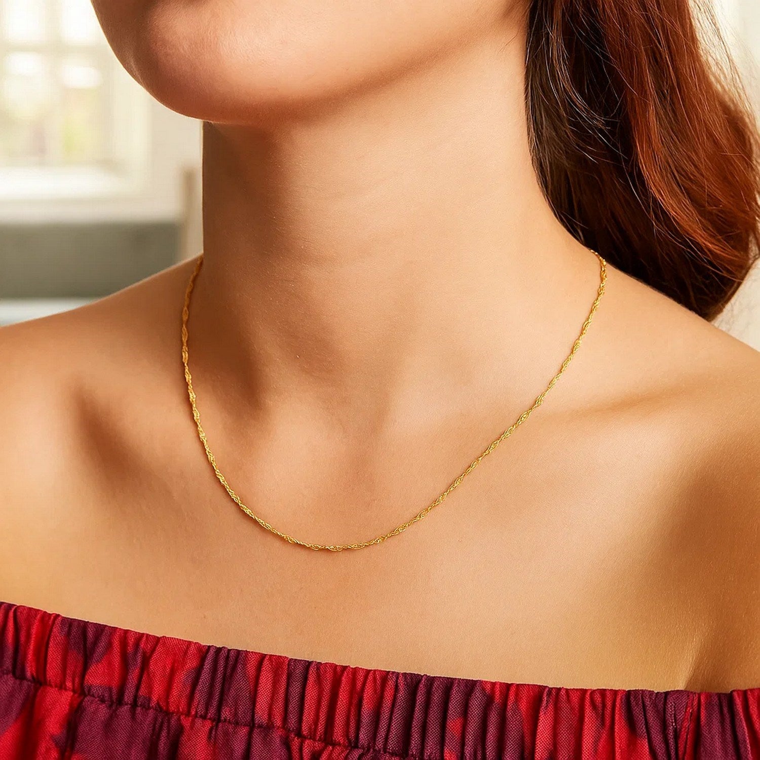 14k Yellow Gold Singapore Chain (1.10 mm)