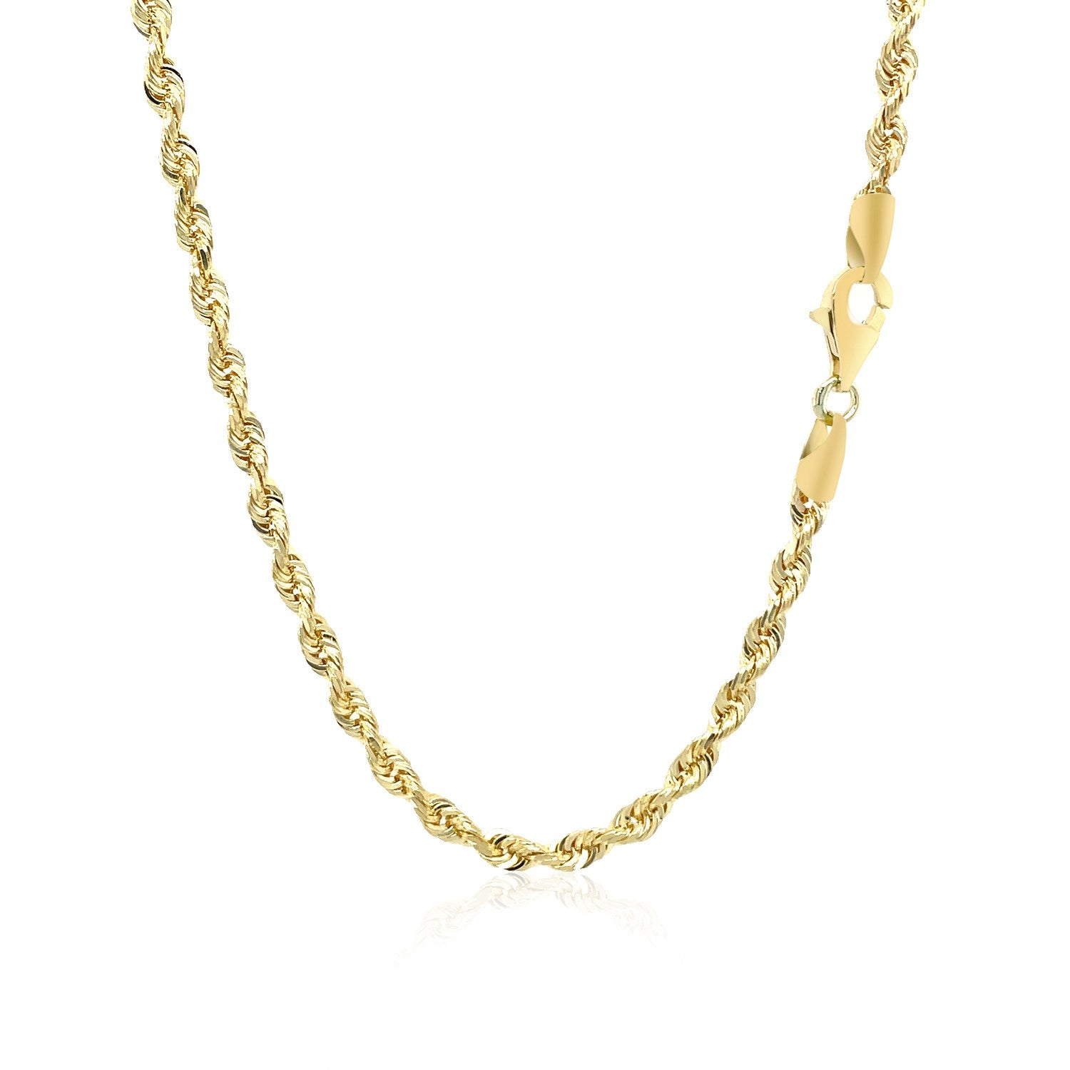 10k geelgouden ketting met massief diamantgeslepen ketting (3,00 mm)