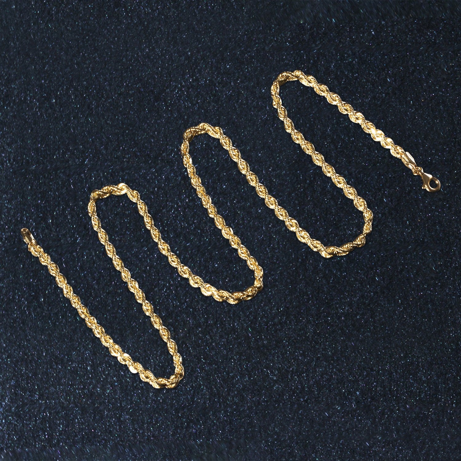 10k geelgouden ketting met massief diamantgeslepen ketting (3,00 mm)