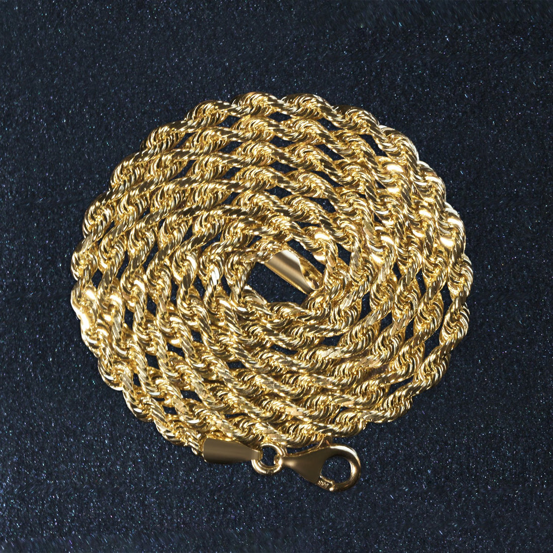 10k geelgouden ketting met massief diamantgeslepen ketting (3,00 mm)