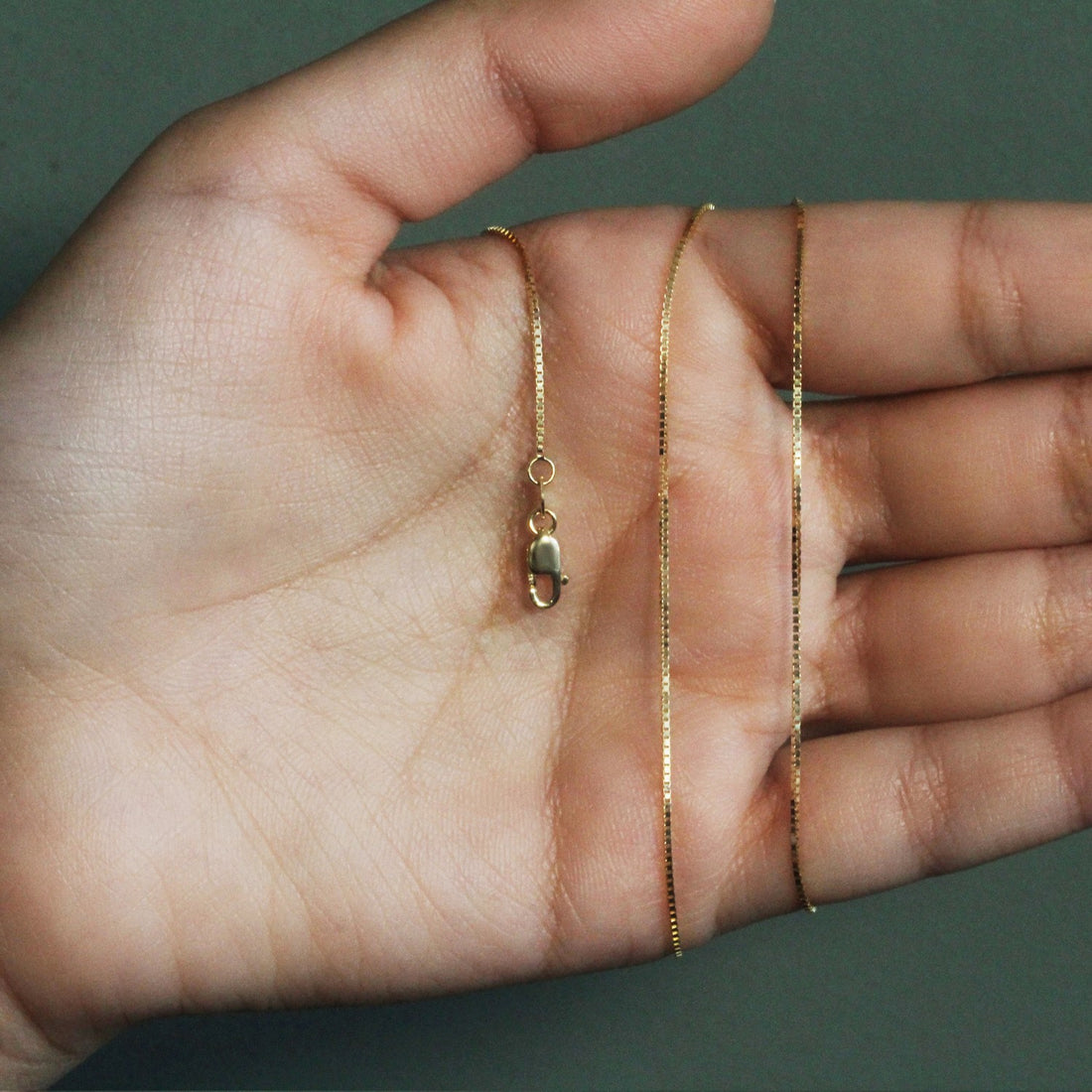 18k Yellow Gold Box Chain 0.8mm (0.78 mm)