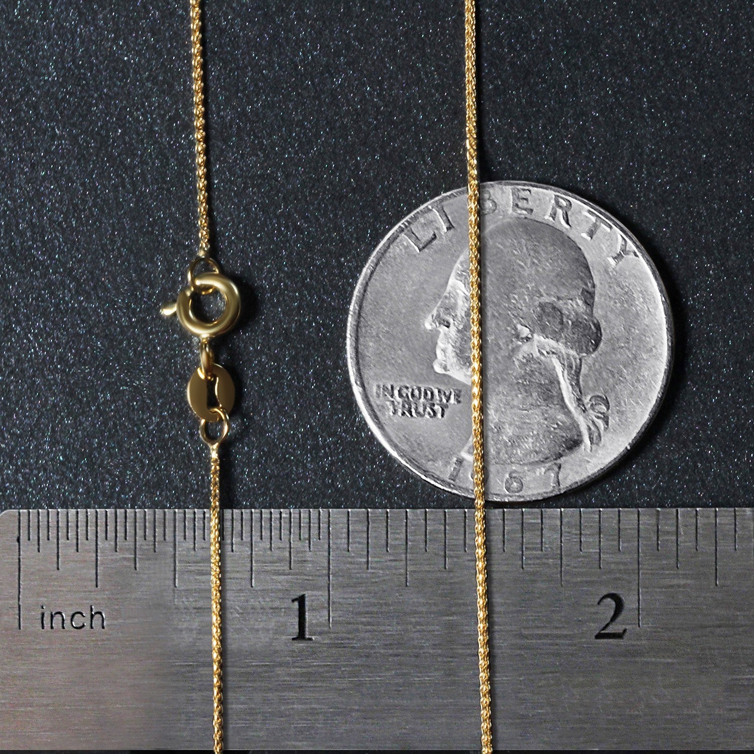 14k Yellow Gold Diamond Cut Round Wheat Chain (0.60 mm)