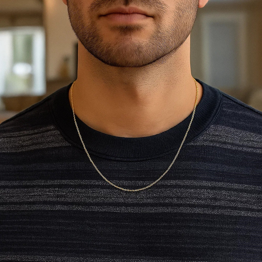 Chaîne à maillons câblés en or jaune 14 carats taillés en diamant (0,87 mm)