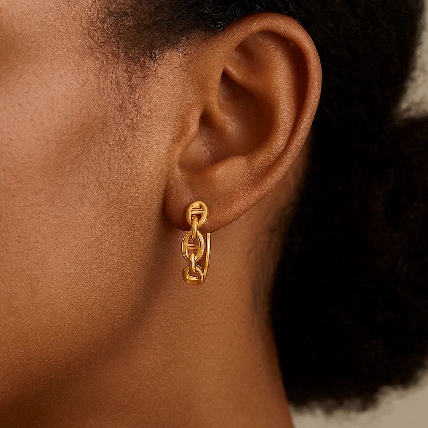 14k geelgouden ovale Mariner Huggies