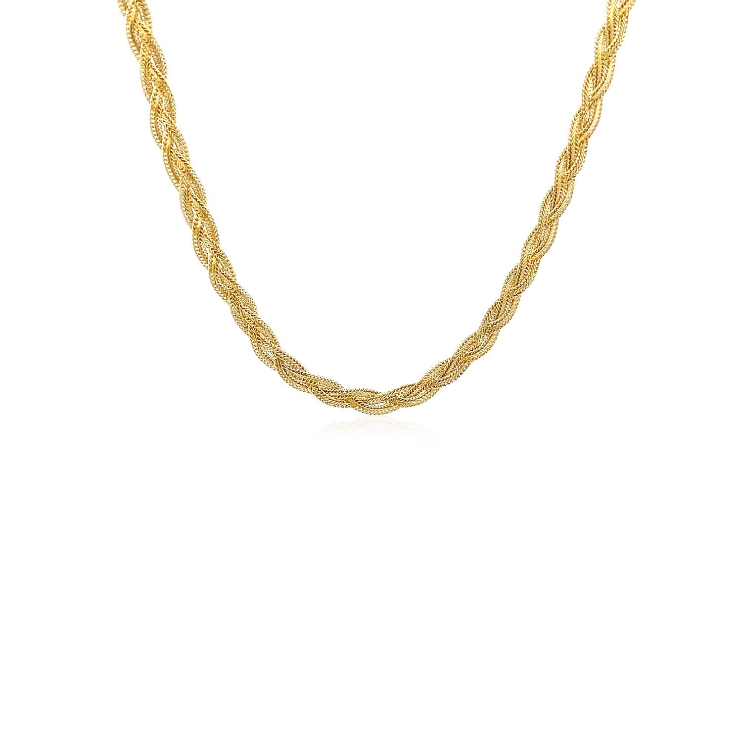 14k geelgouden gevlochten ketting (3,50 mm)