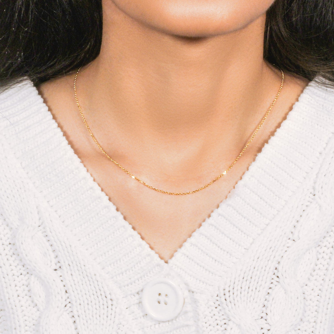 10k Yellow Gold Cable Chain (1.10 mm)