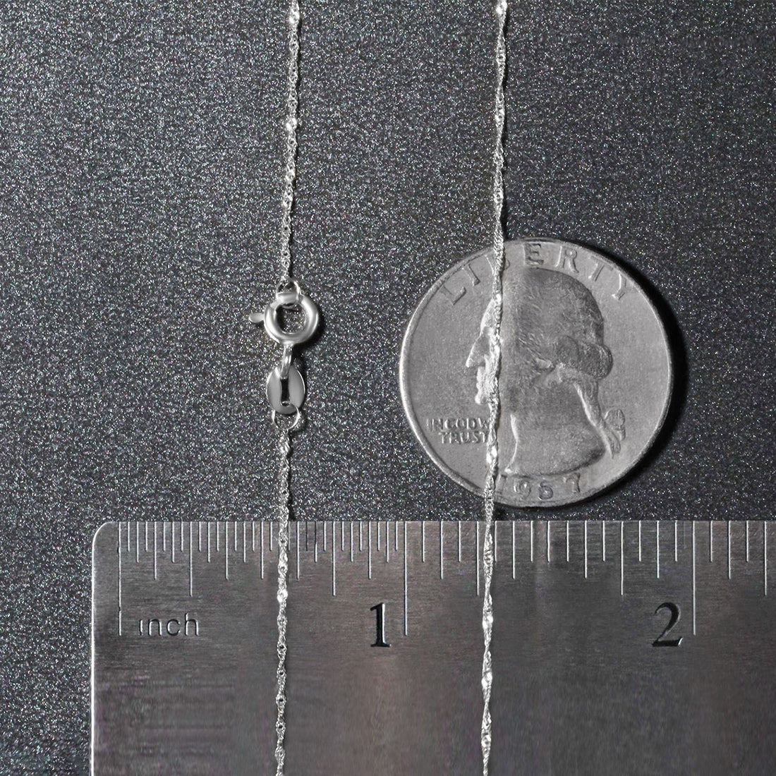 Chaîne Singapour en or blanc 14 carats 0,8 mm (0,81 mm)