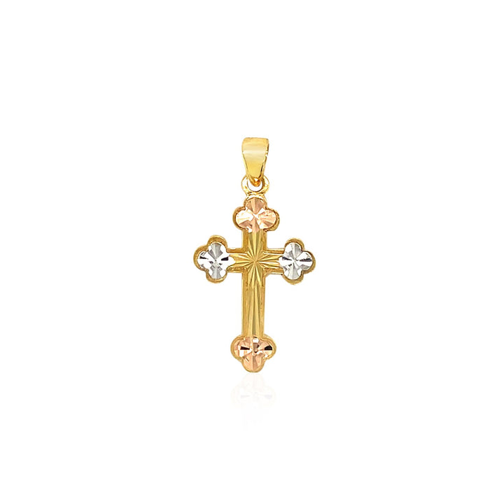 Pendentif croix en or tricolore 14 carats