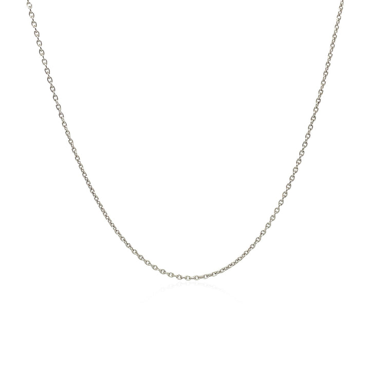 14k witgouden ovale kabelschakelketting (0,97 mm)