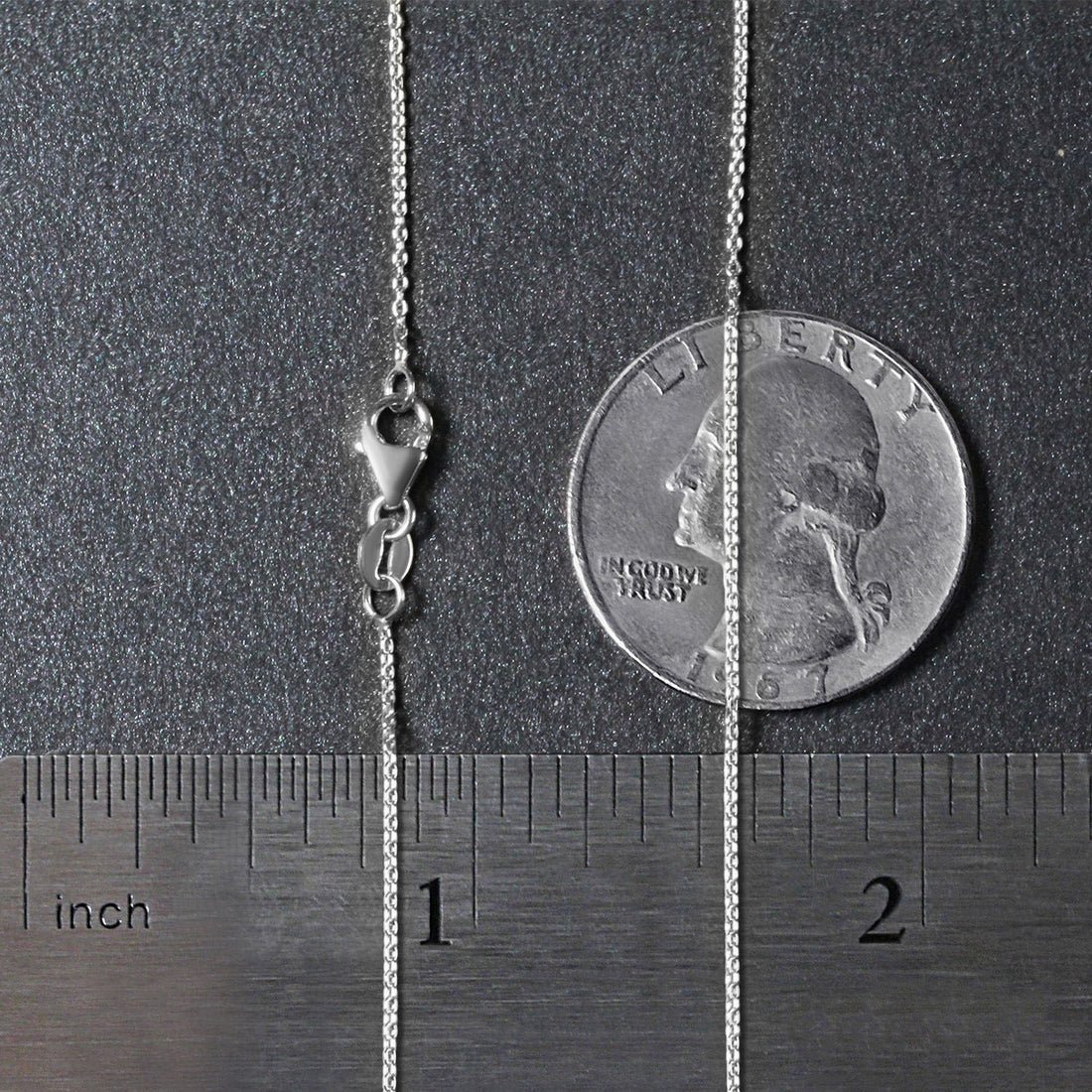 14k witgouden ovale kabelschakelketting (0,97 mm)