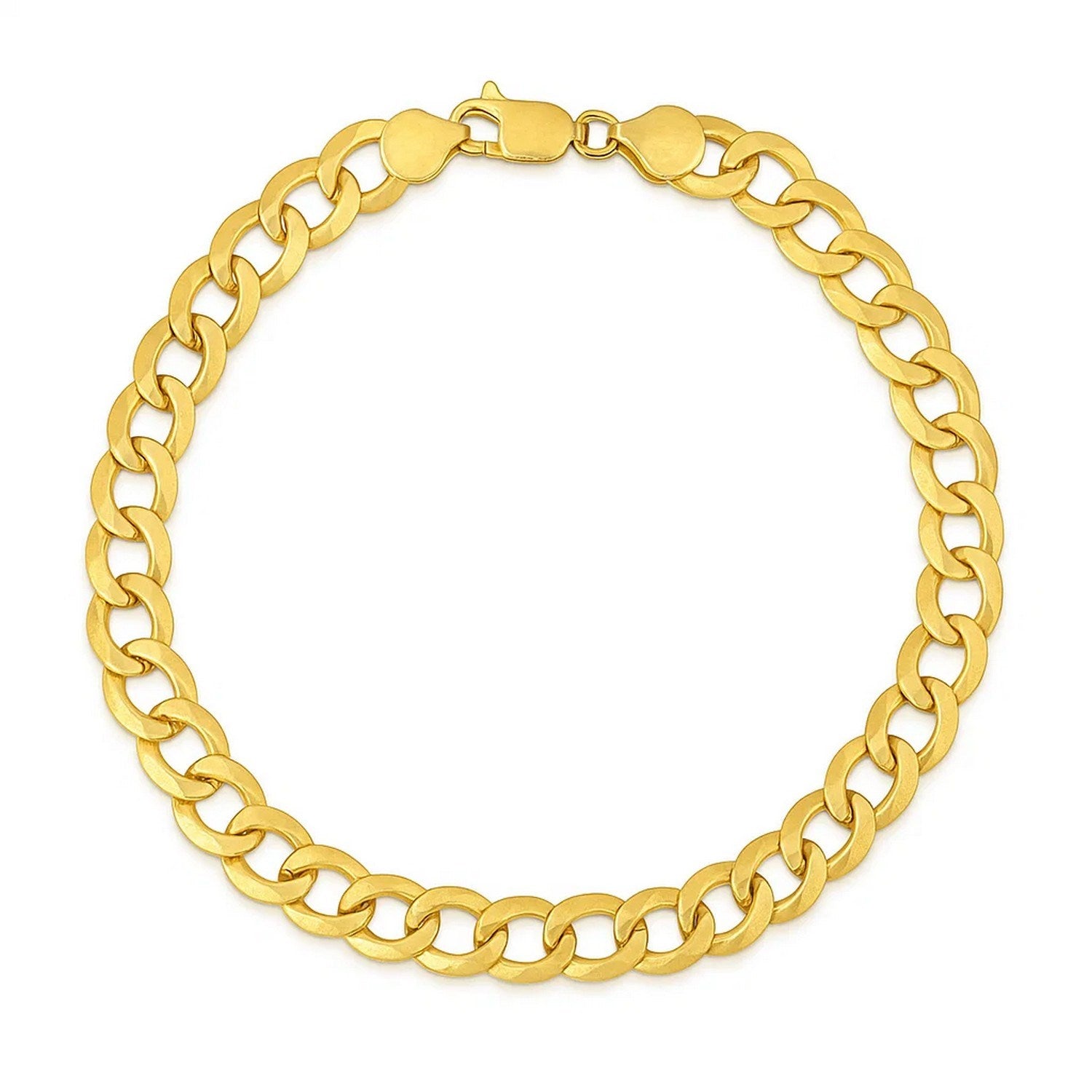 14k Yellow Gold Solid Curb Bracelet (7.00 mm)