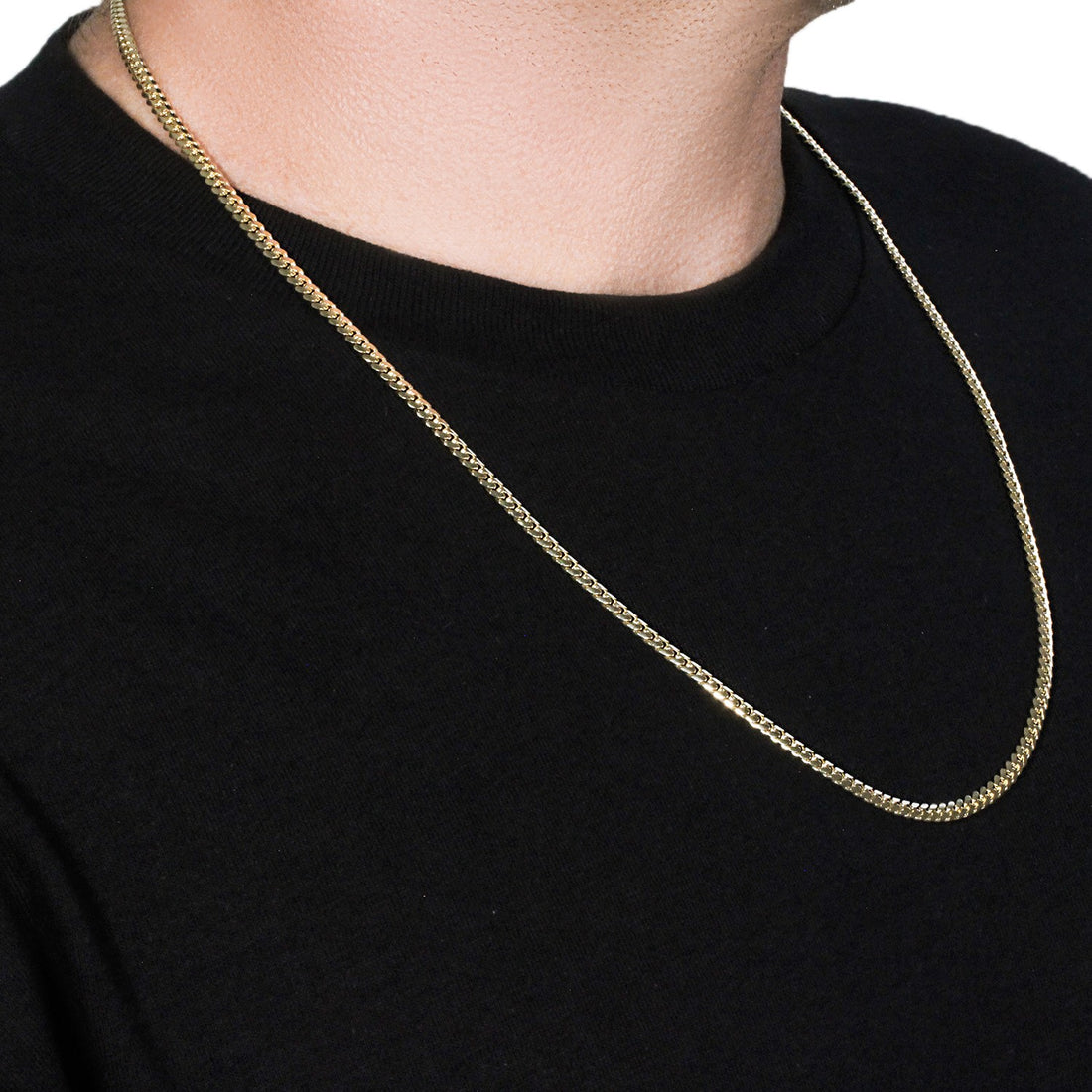 4.0mm 14k Yellow Gold Classic Solid Miami Cuban Chain
