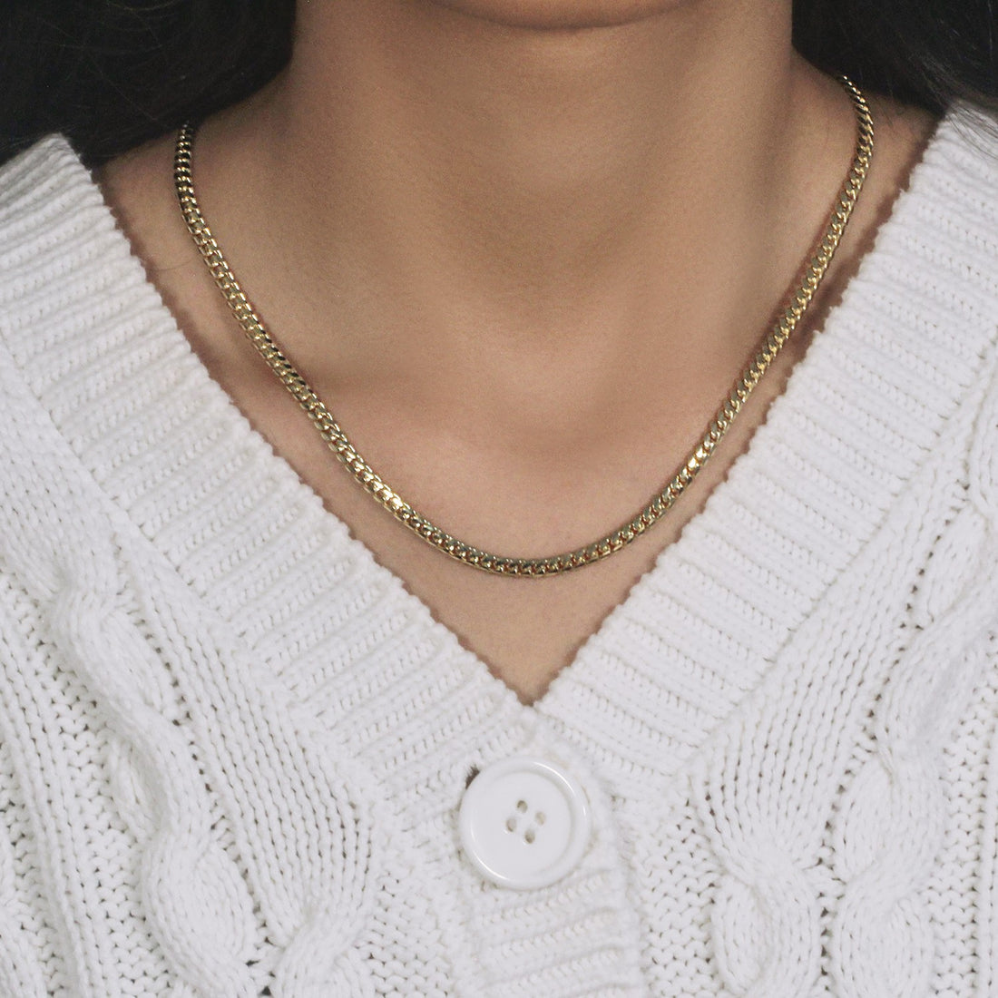 4.0mm 14k Yellow Gold Classic Solid Miami Cuban Chain