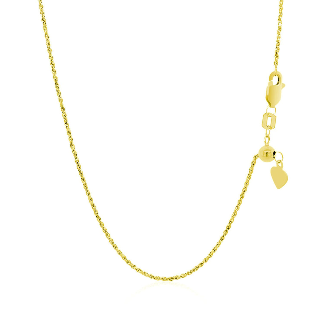 Chaîne corde ajustable en or jaune 14 carats (0,95 mm)