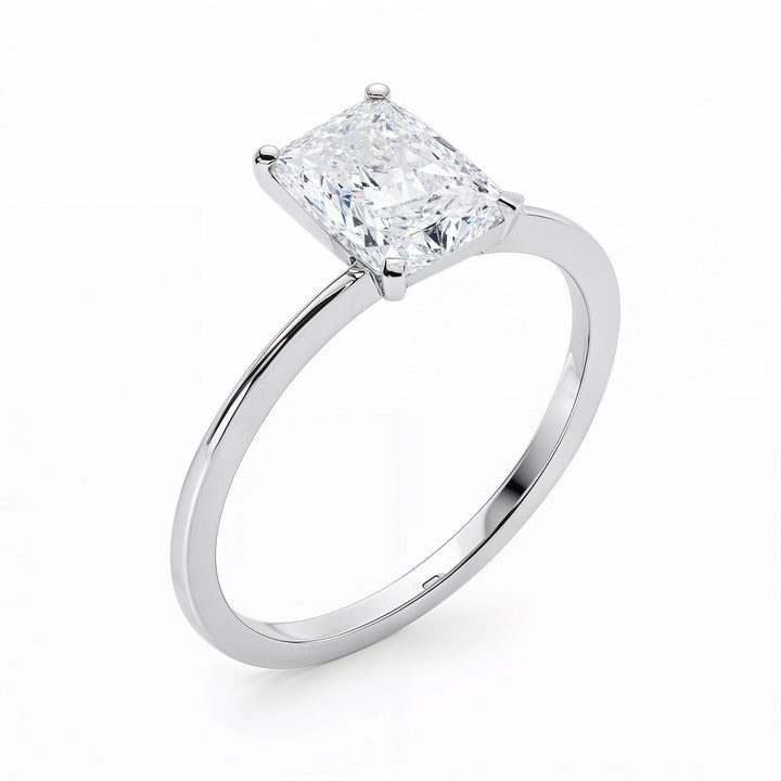 3 Carat Radiant Lab Grown IGI G/VS1 Diamond Solitaire Ring in 10K White Gold