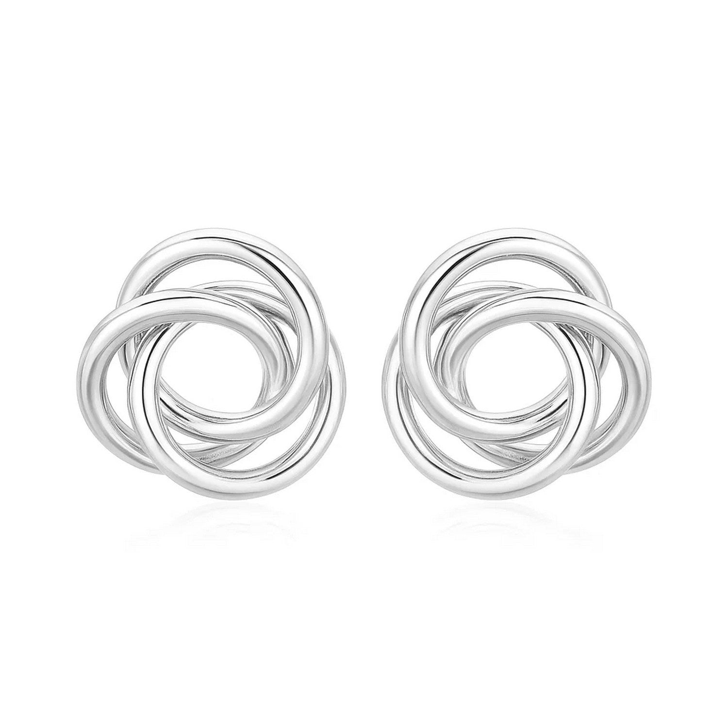 Polished Open Love Knot Earrings in Sterling Silver