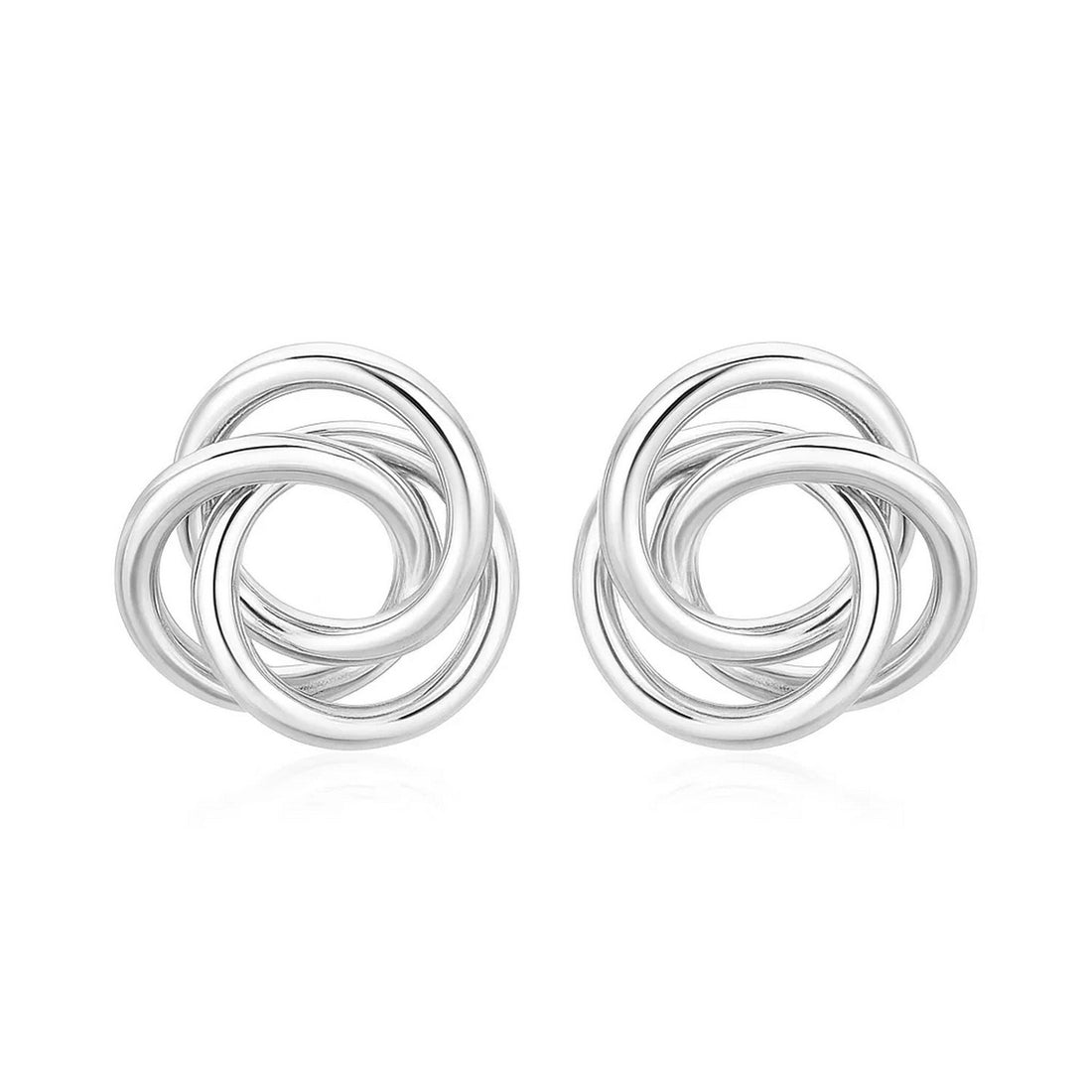 Polished Open Love Knot Earrings in Sterling Silver