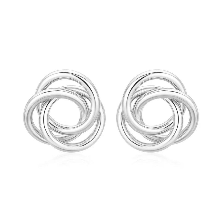 Polished Open Love Knot Earrings in Sterling Silver