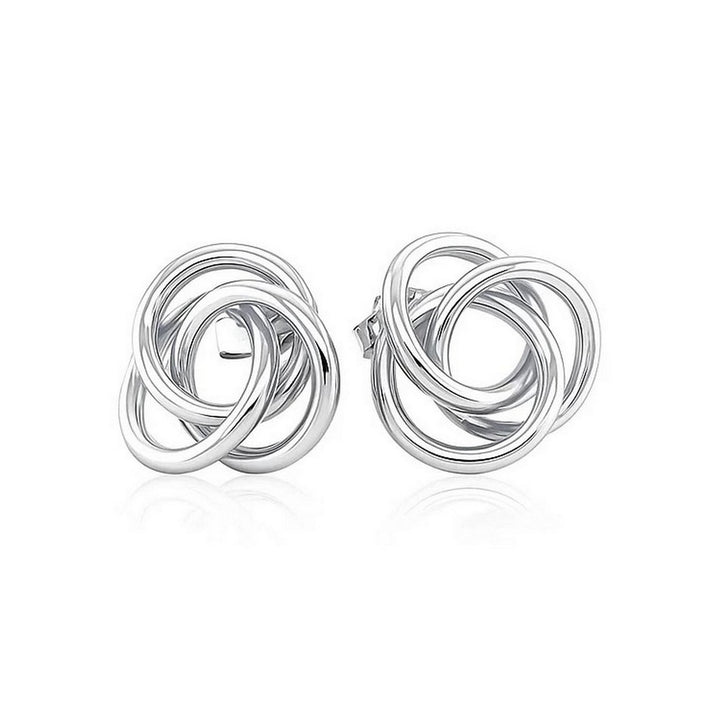 Polished Open Love Knot Earrings in Sterling Silver