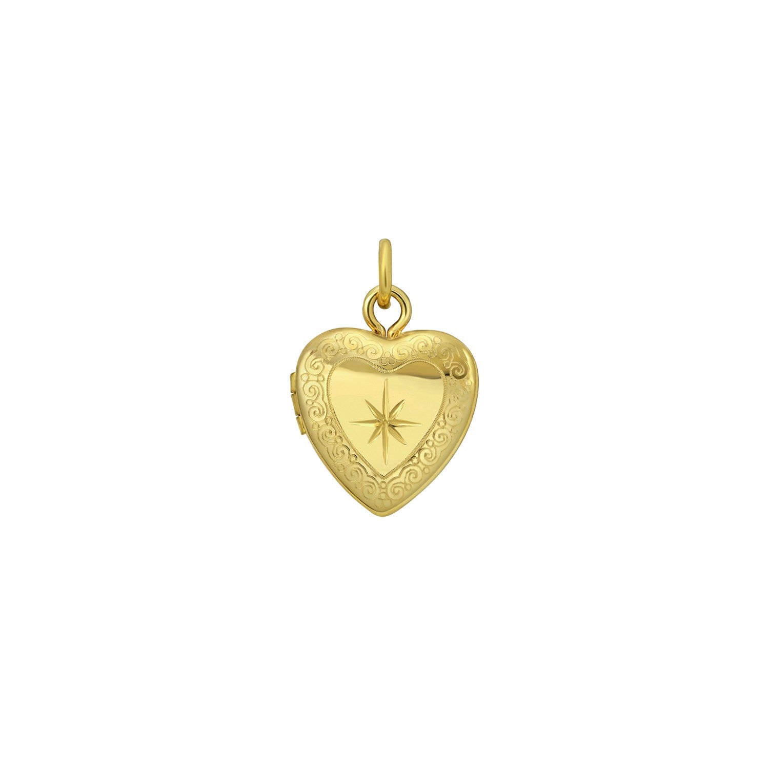 Pendentif médaillon en forme de cœur en or jaune 14 carats (12,00 mm)
