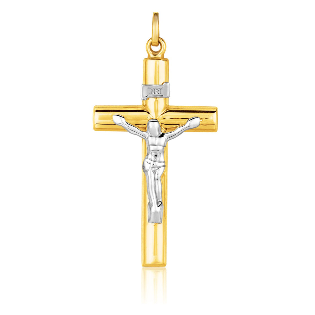 Pendentif croix en or bicolore 14 carats