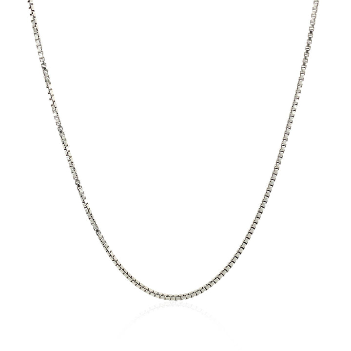 Sterling zilveren rhodium-geplateerde boxketting (1,10 mm)
