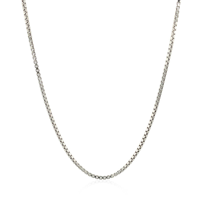 Sterling zilveren rhodium-geplateerde boxketting (1,30 mm)