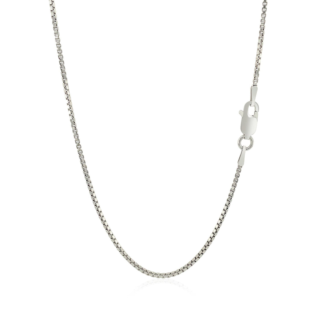 Sterling Silver Rhodium Plated Box Chain (1.30 mm)