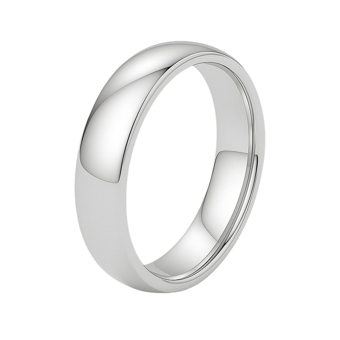 14k White Gold Comfort Fit Wedding Band(5.00 mm)