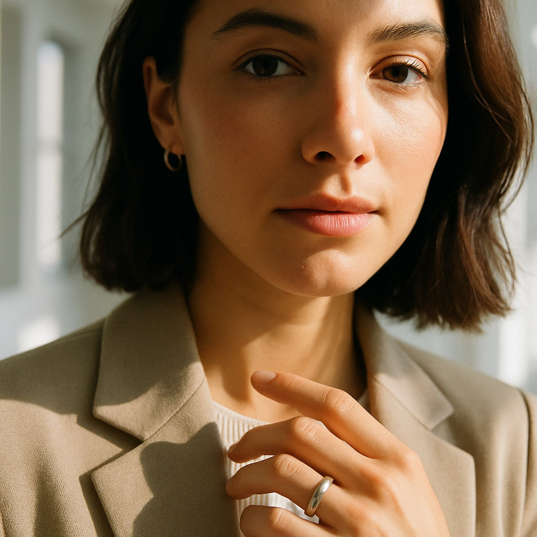 14k White Gold Comfort Fit Wedding Band(5.00 mm)