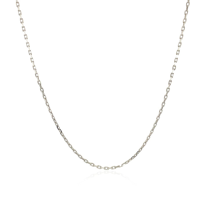 Sterling zilveren rhodium-geplateerde kabelketting (1,10 mm)