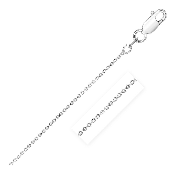 Sterling zilveren rhodium-geplateerde ronde kabelketting (2,10 mm)