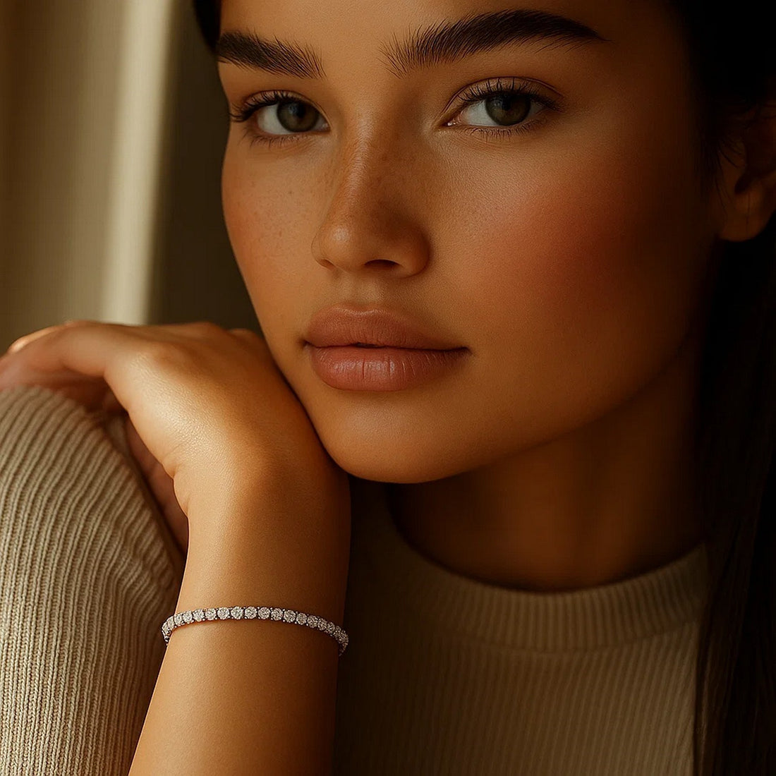 Lab Grown Round Diamond Tennis Bracelet in 14k White Gold (2 cctw F/G  VS2/SI1)