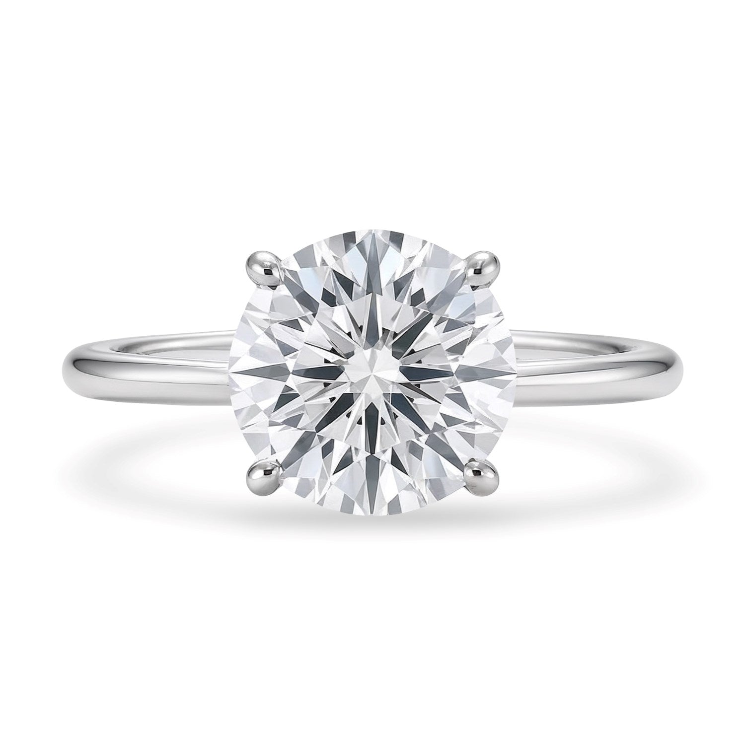 3 Carat Round Lab Grown IGI G/VS1 Diamond Solitaire Ring in 10K White Gold