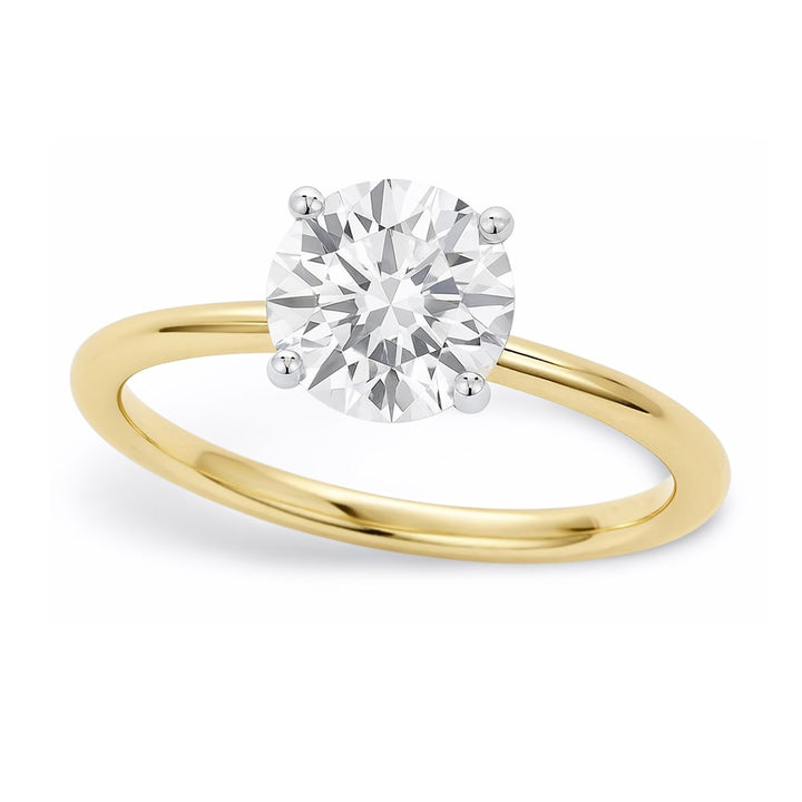 1 Carat Round Lab Grown IGI G/VS1 Diamond Solitaire Ring in 10K Yellow Gold