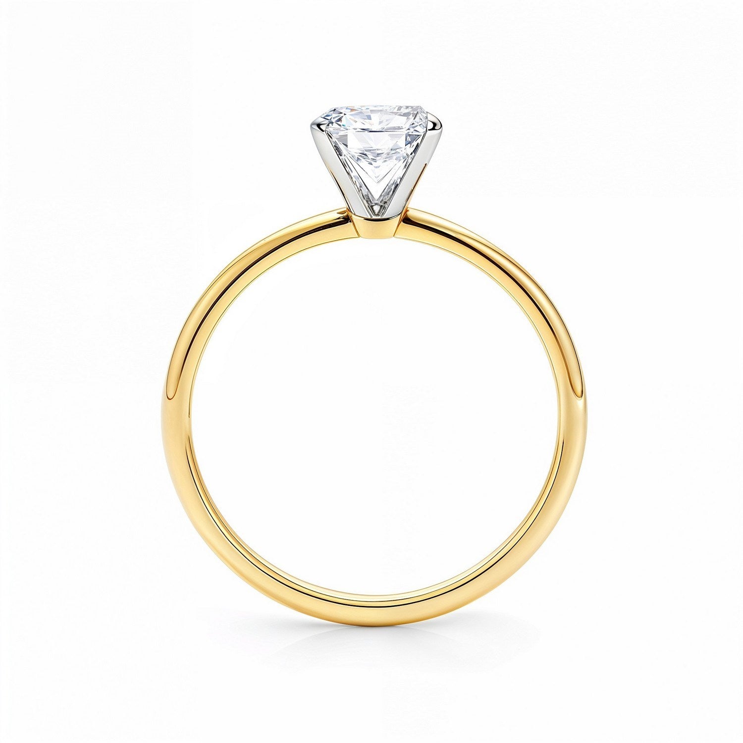 1.50Ct Radiant Lab Grown IGI G/VS1 Diamond Ring in 10K Yellow Gold