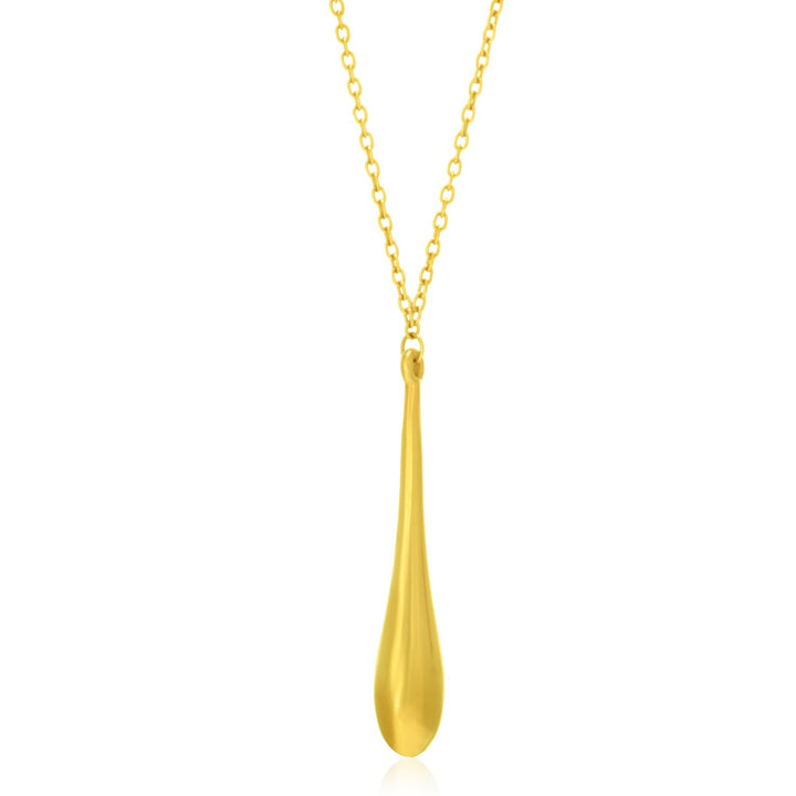 Pendentif long en forme de larme en or jaune 14 carats