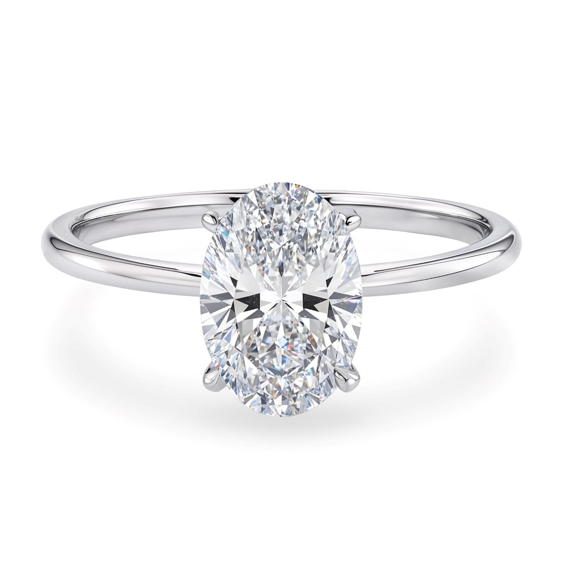 1 1/2 Carat Oval Lab Grown IGI G/VS1 Diamond Solitaire Ring in 10K White Gold