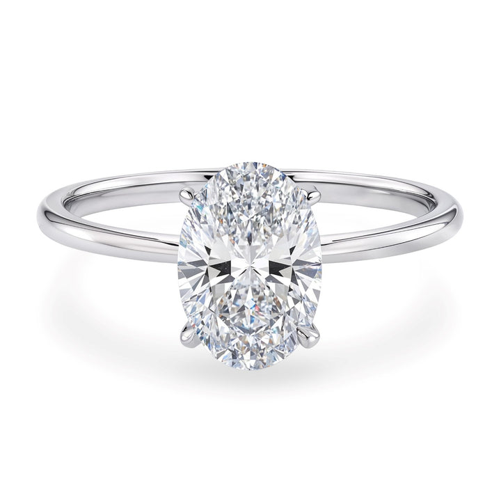 1 1/2 Carat Oval Lab Grown IGI G/VS1 Diamond Solitaire Ring in 10K White Gold