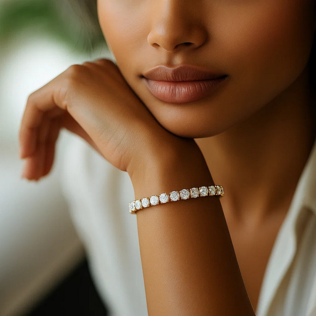 Lab Grown Round Diamond Tennis Bracelet in 14k Yellow Gold (7 cctw F/G  VS2/SI1)