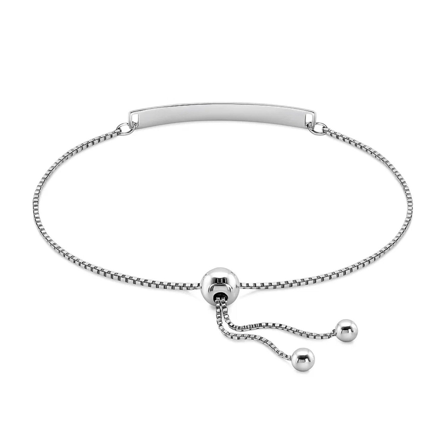 Sterling Silver Adjustable I Love You to the Moon and Back Bracelet (1.20 mm)