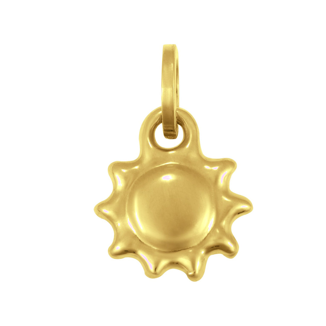 Pendentif soleil en or jaune 14 carats poli