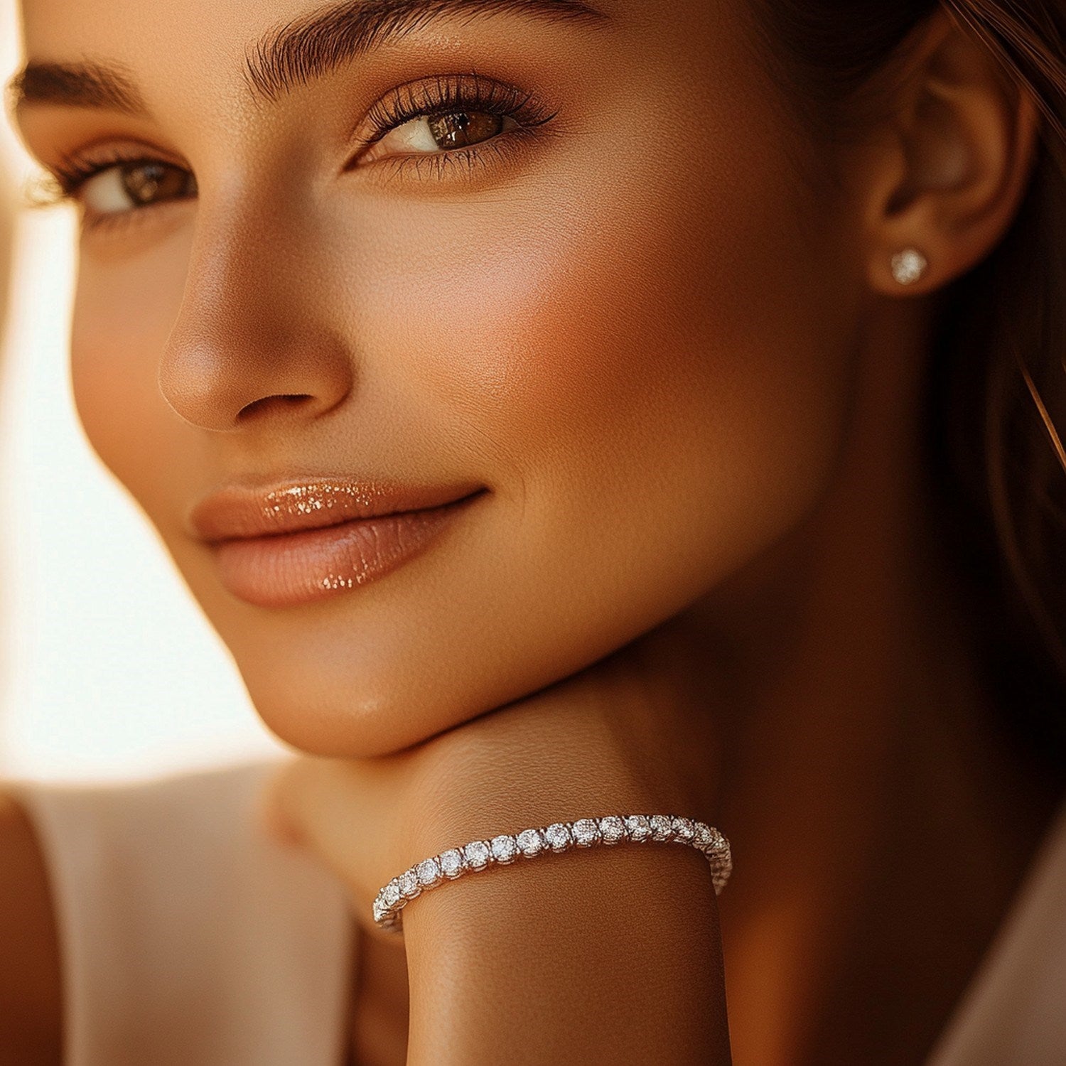 Lab Grown Round Diamond Tennis Bracelet in 14k White Gold (7 cctw F/G  VS2/SI1)