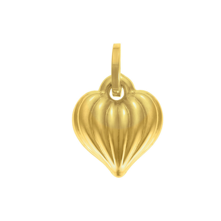 Pendentif cœur bombé en or jaune 14 carats poli