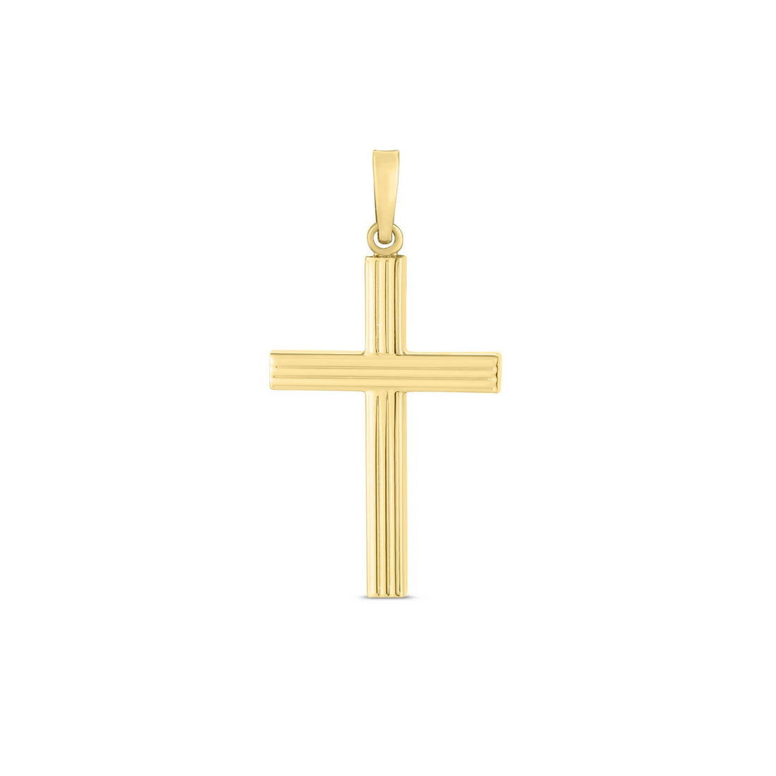 Pendentif croix ribber en or jaune 14 carats poli miroir