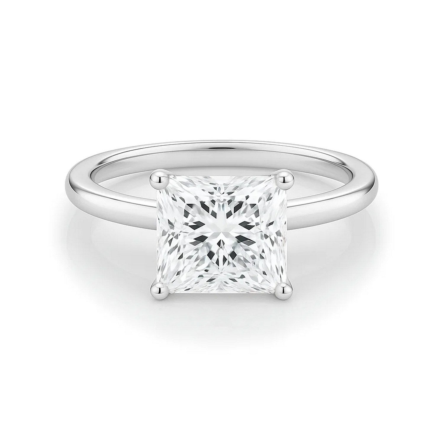 2 Carat Princess Lab Grown IGI G/VS1 Diamond Solitaire Ring in 14K White Gold