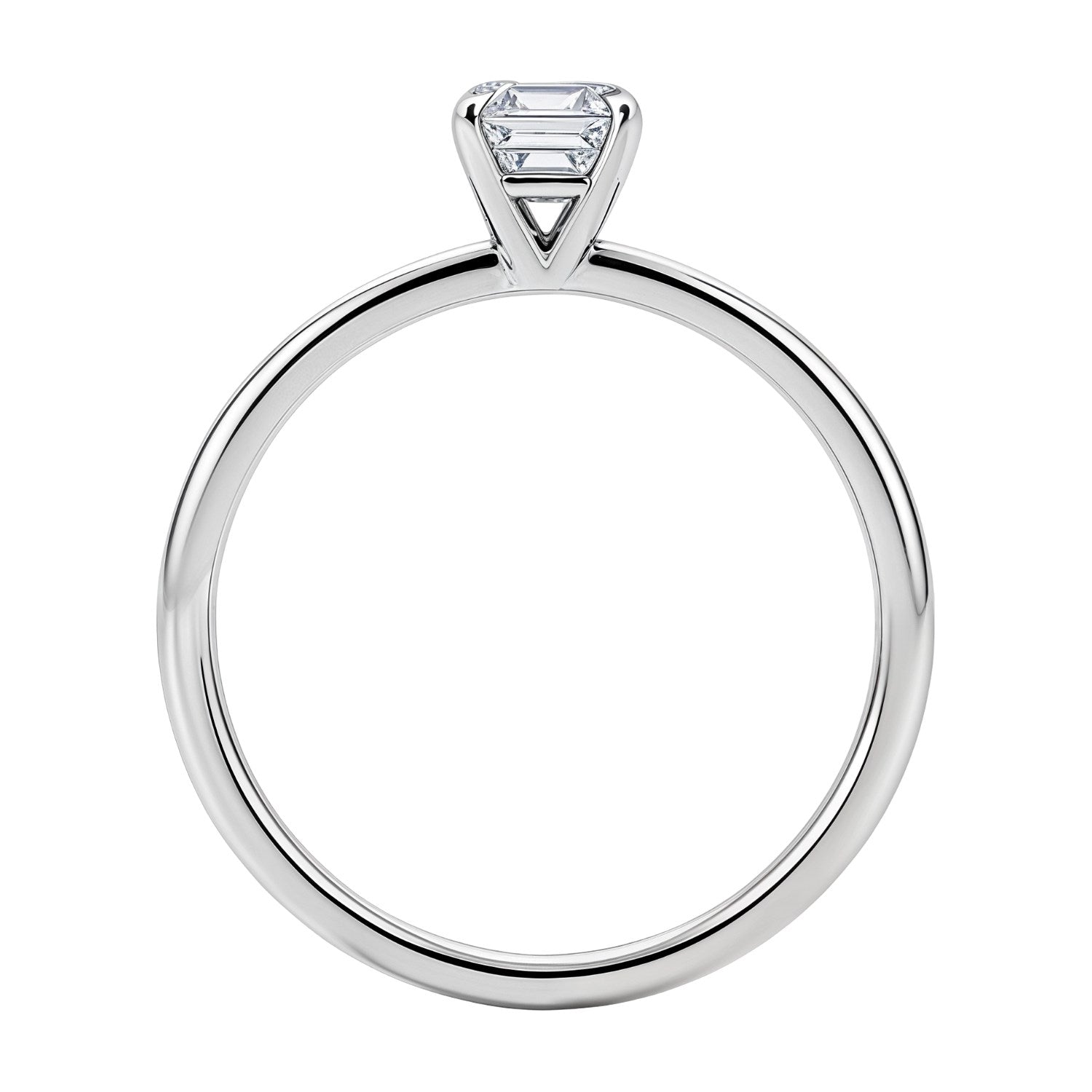 1 Carat Emerald Lab Grown IGI G/VS1 Diamond Solitaire Ring in 14K White Gold